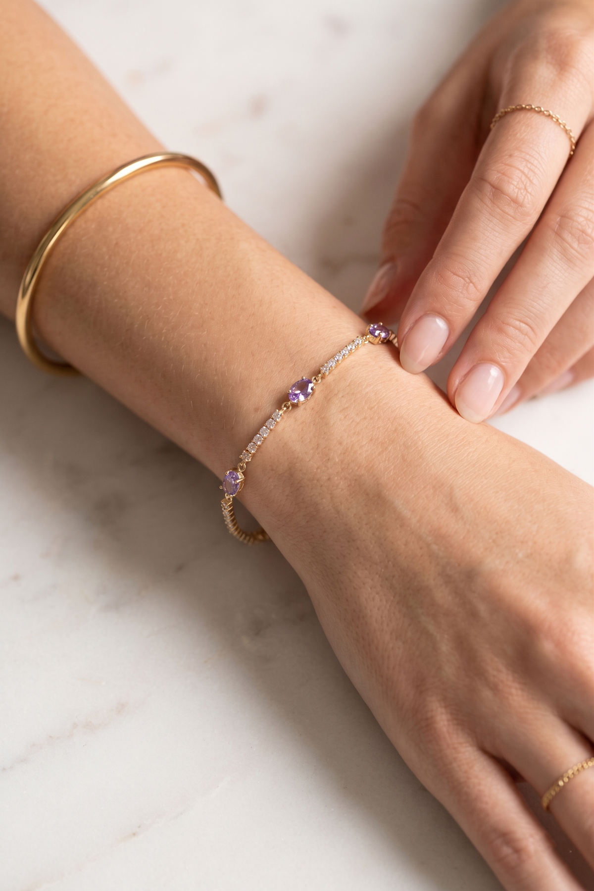 Cubic Zirconia Birthstone Bracelet