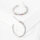 20mm Hoop Earrings with Half CZ Stone Accents Earring