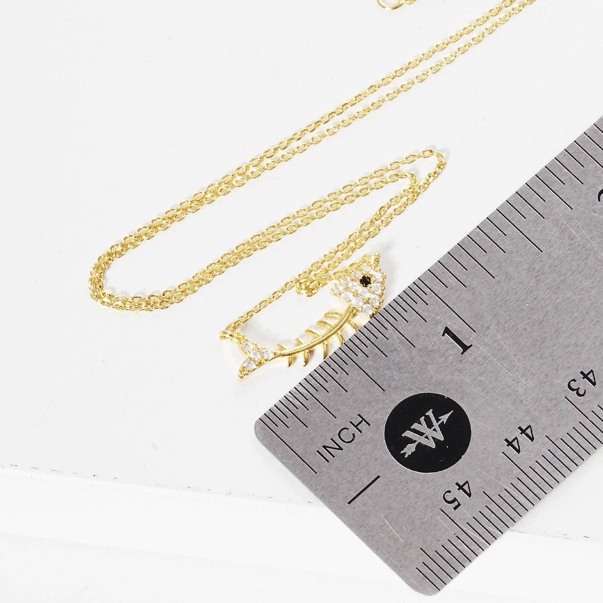 Gold Baby Fish Bone Necklace