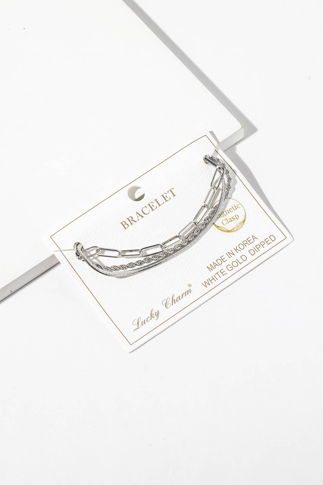 3-in-1 Layered Chain Bracelet with Easy Magnetic Clasp