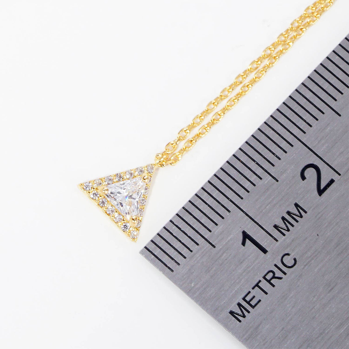 Minimalist CZ Trillion Triangle Pendant Necklace