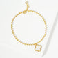 Minimalist Beaded Clover Charm Bracelet