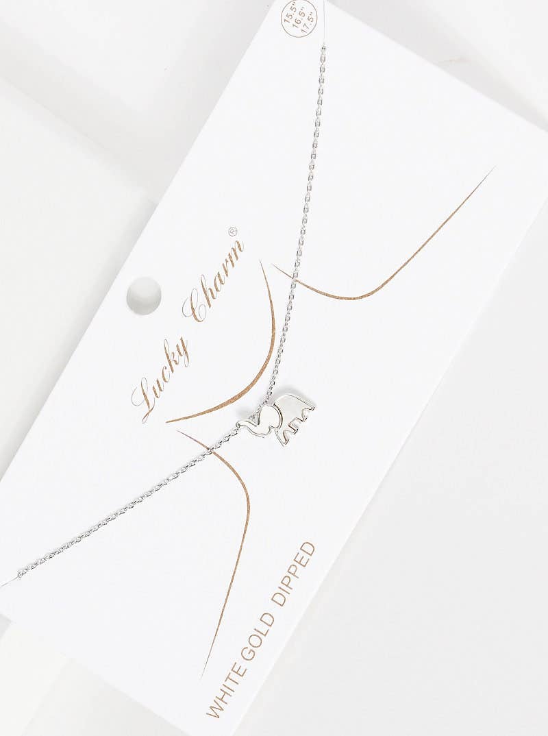 White Shelled Elephant Necklace