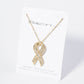 Rhinestone Awareness Ribbon Pendant Necklace