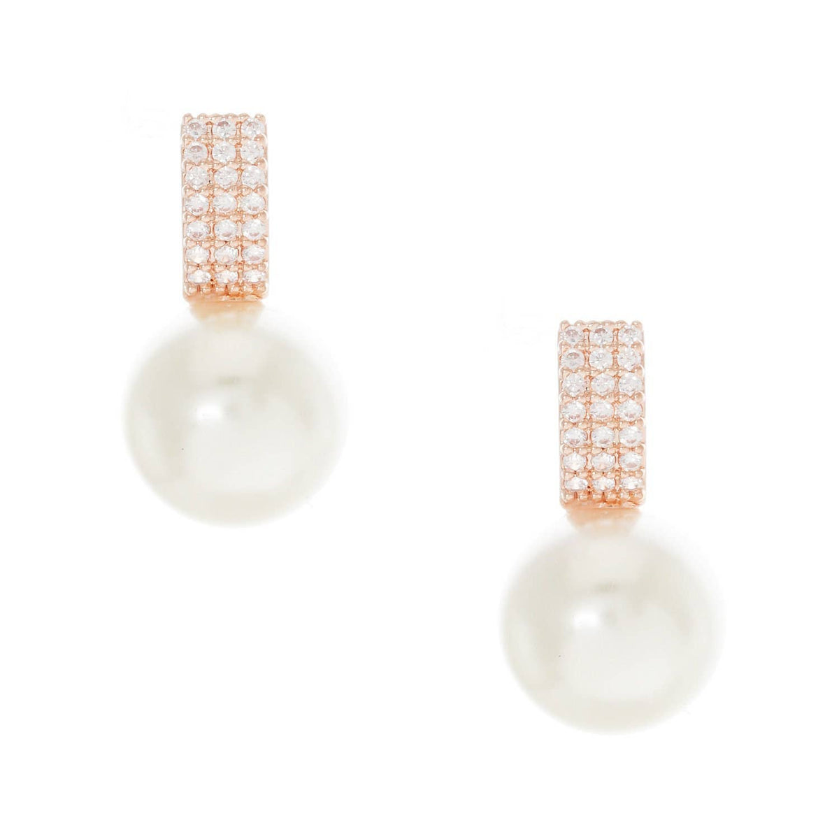 Gold Freshwater Pearl Huggie Earrings
