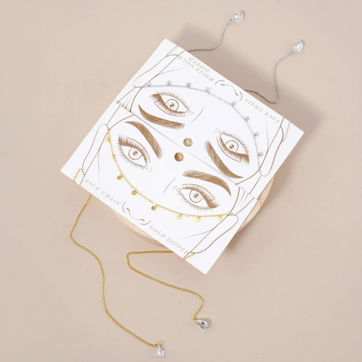 Teardrop Cubic-Zirconia Drop Disc Charms Face-Chain