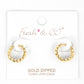 Gold Plated Braided Huggie Earrings