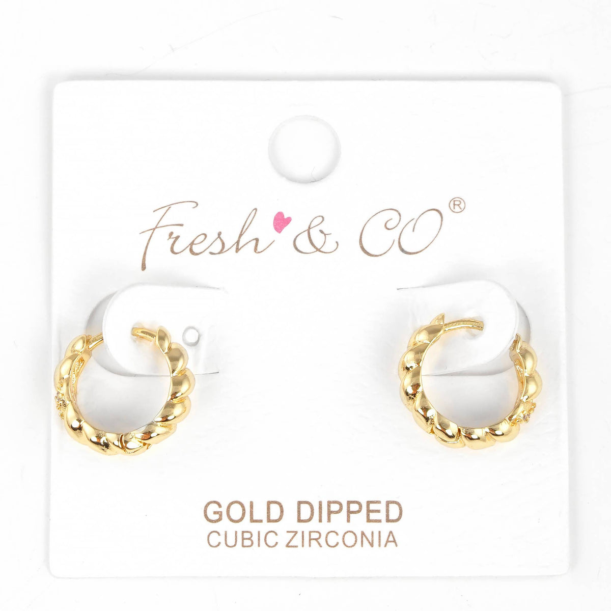 Gold Plated Braided Huggie Earrings