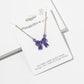 Enamel Crystal Bow Pendant Necklace – Pavé Bow on Chain