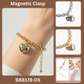 Puffed Heart Chunky Chain Bracelet with Easy Magnetic Clasp