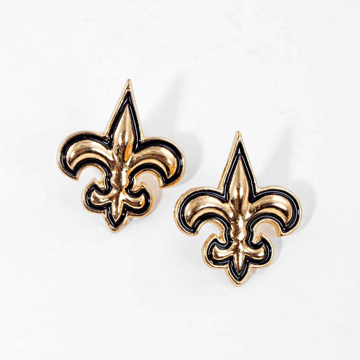 Gold Plated Fleur De Lis Stud Earrings
