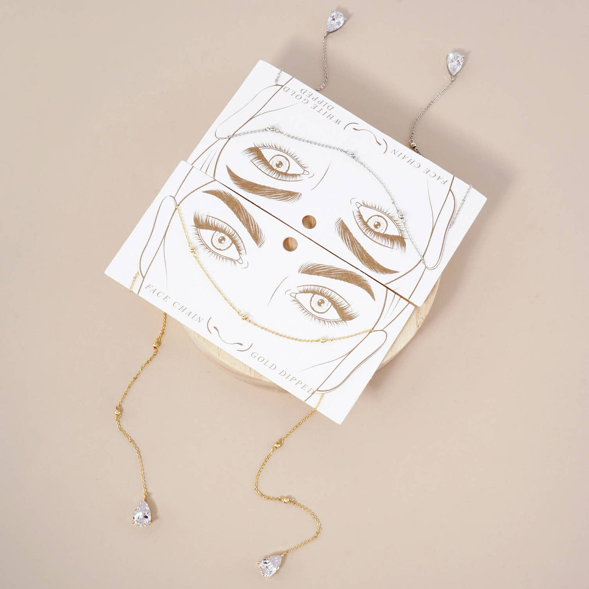 Satellite-Style 3-Prong Teardrop Face-Chain
