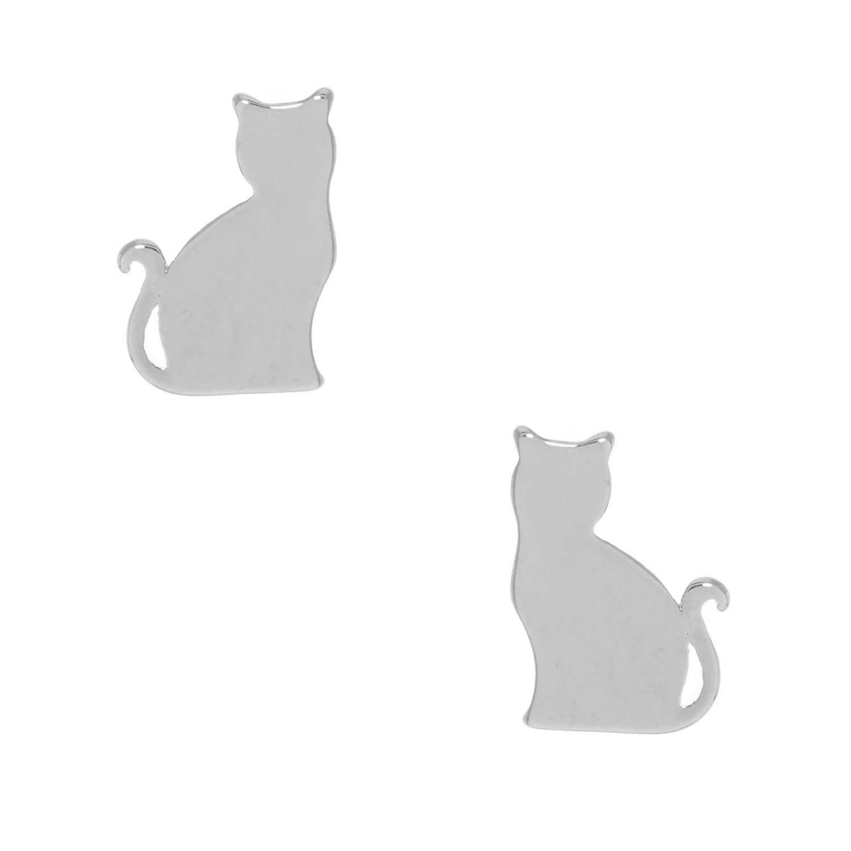 Gold Plated Cat Stud Earrings