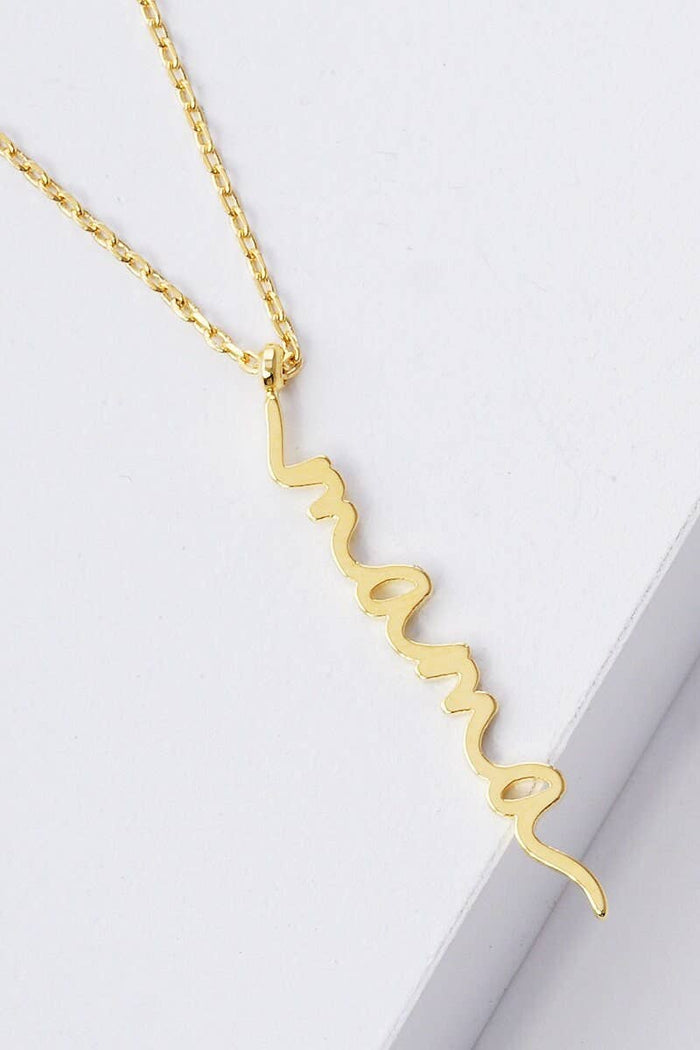 Gold Mama Vertical Necklace
