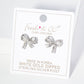 Micro Pave Set Cubic Zirconia Ribbon Bow Stud Earrings