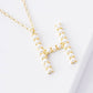 Gold Plated Pearl Initial Necklace