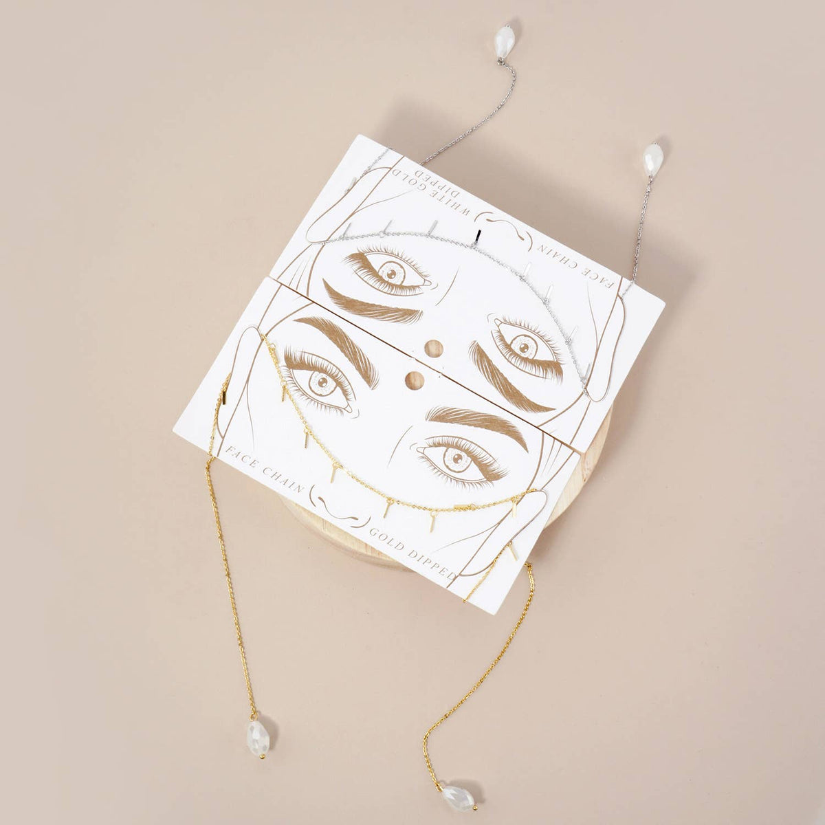 Faceted Teardrop-Shaped Glass-Beads Drop Face-Chain