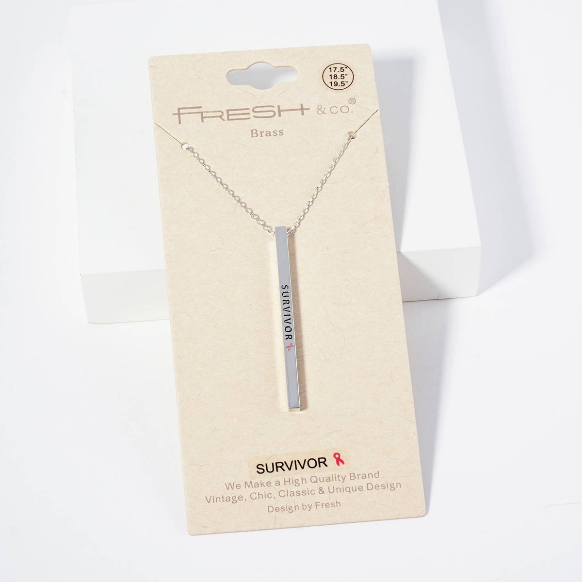 "SURVIVOR" Vertical Bar Necklace