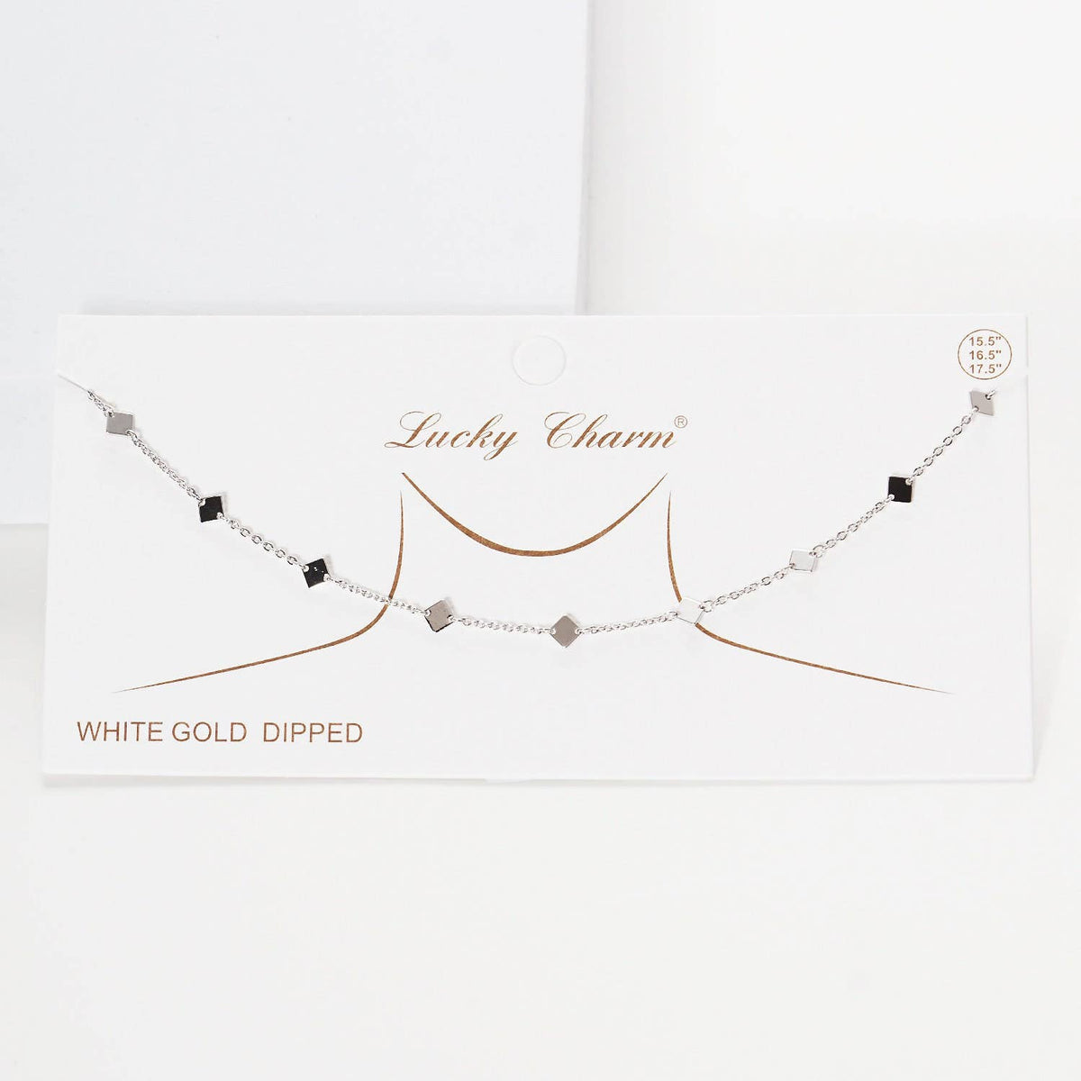 Gold Plated Chain w/ Dangling Rhombuses Necklace