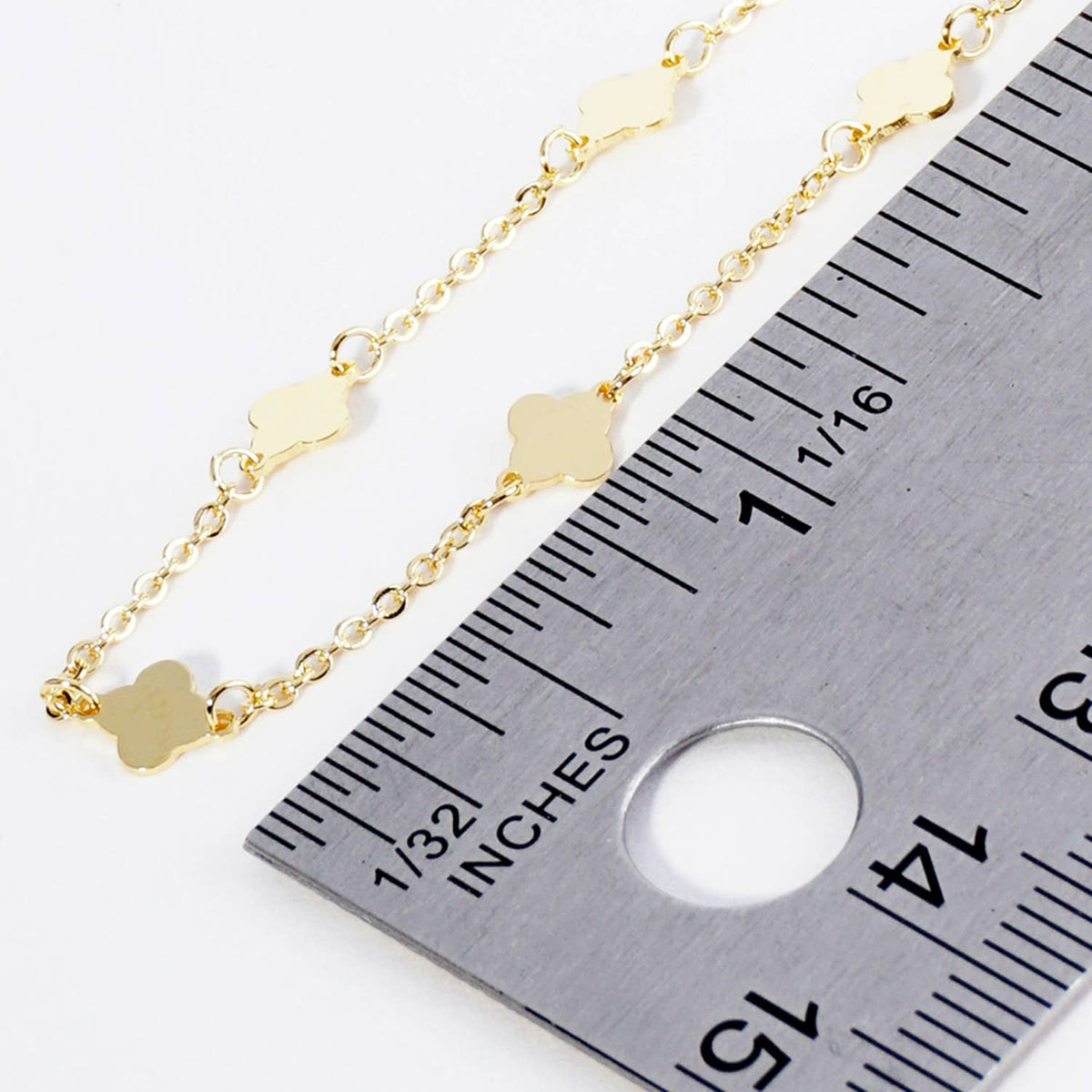 Dainty Four-Leaf Clover Charm Anklet