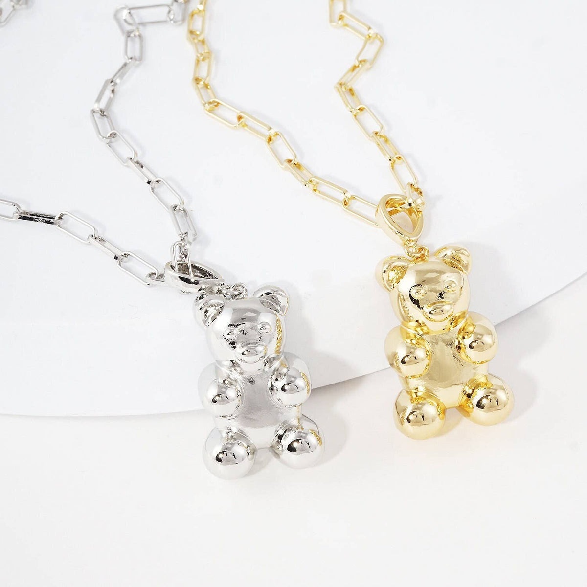 Gold Plated Teddy Bear Necklace