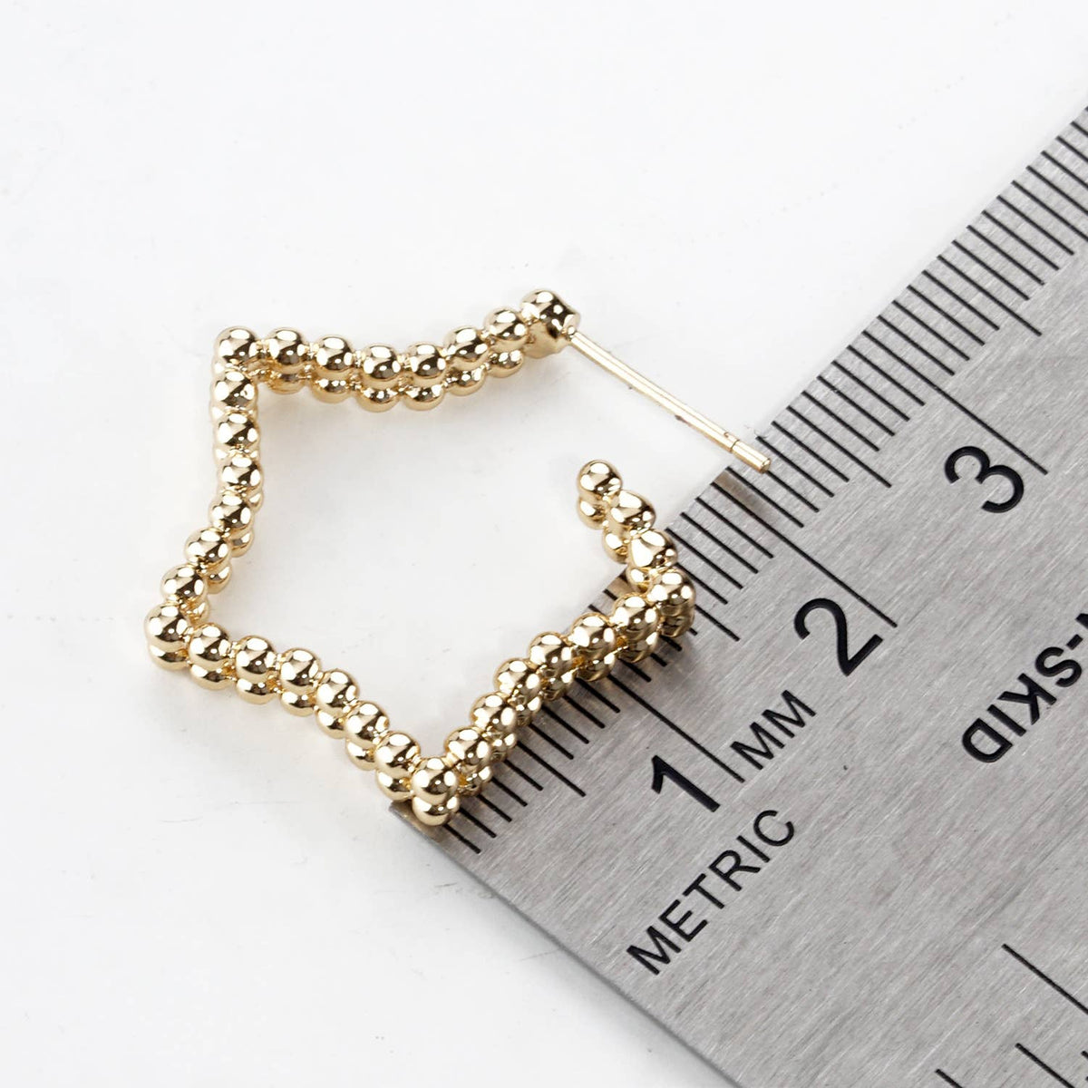 Dainty Beaded Star Hoop Earrings