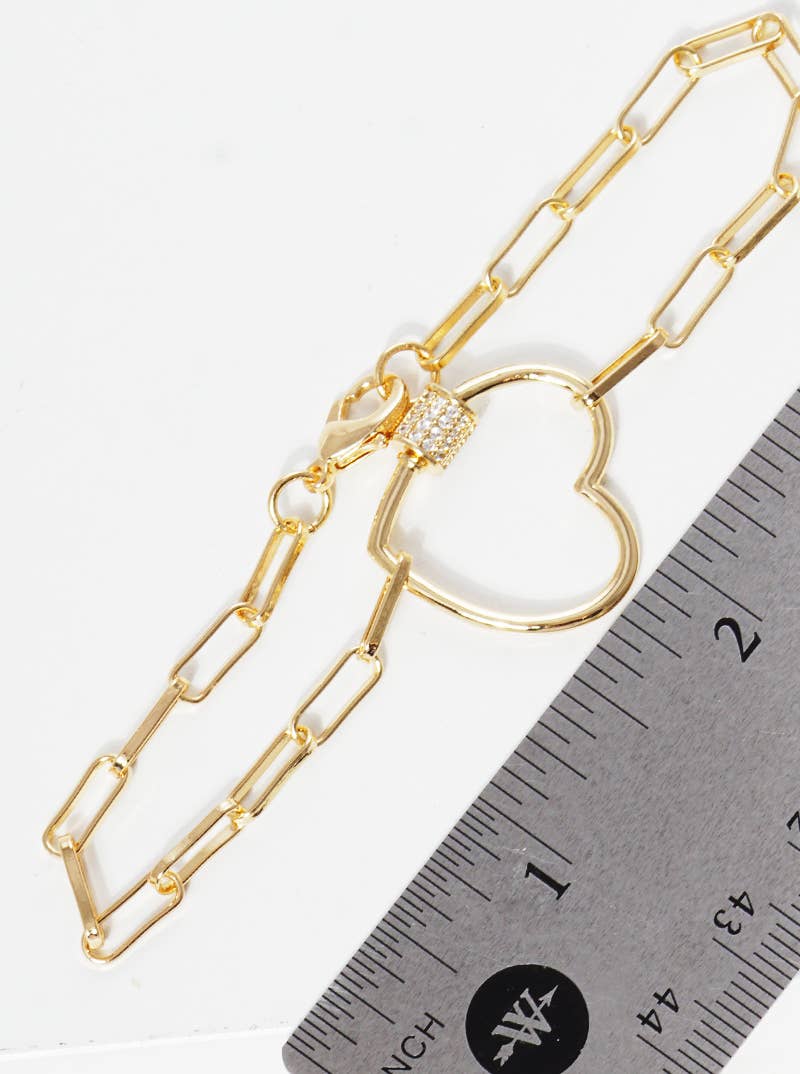 Minimalist Heart Carabiner Chain Bracelet