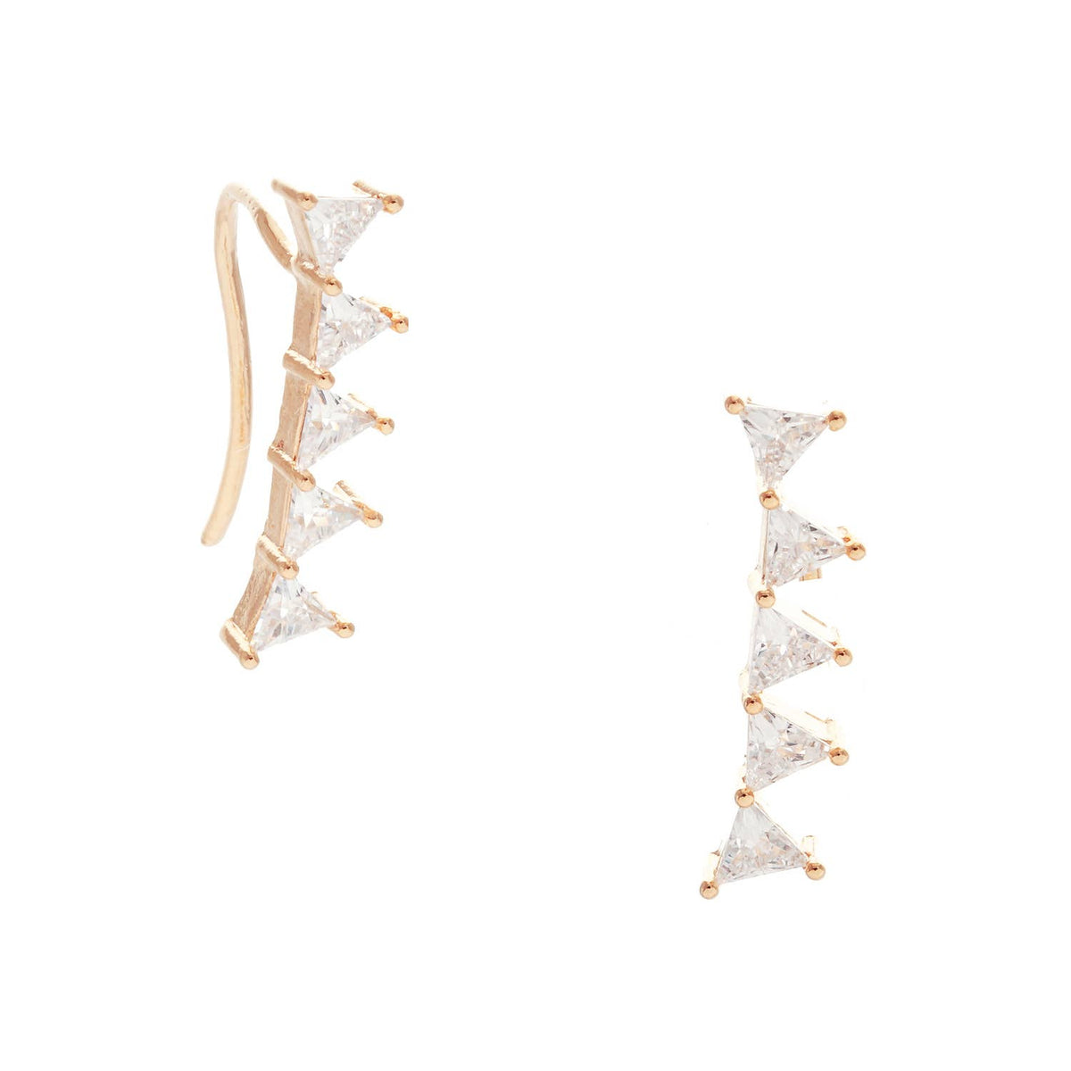 Gold Spike Ear Jacket Earrings
