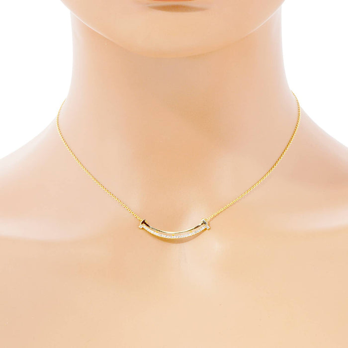 Gold Plated Curved Bar Necklace