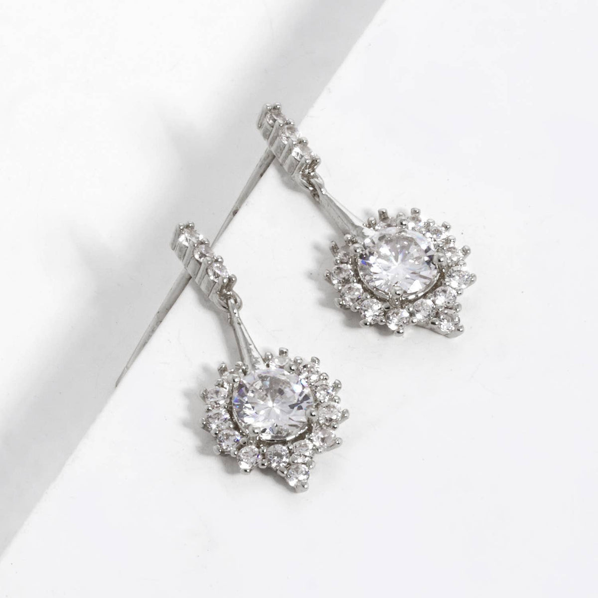 Gold Plated Sunburst Drop Earrings