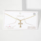 Pave-Set Cross Pendant 18K-Gold-Dipped Brass Necklace