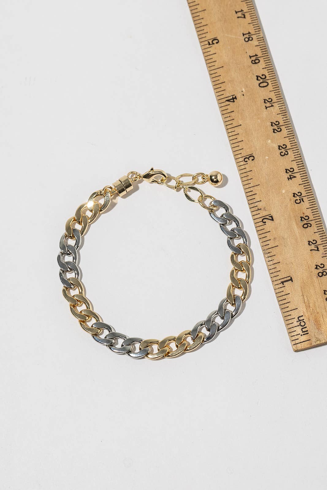 Two-Tone Mixed Metal Chunky Link Bracelet