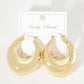 Polished Brass Hollow Tapered Round Tube Hoop Earrings