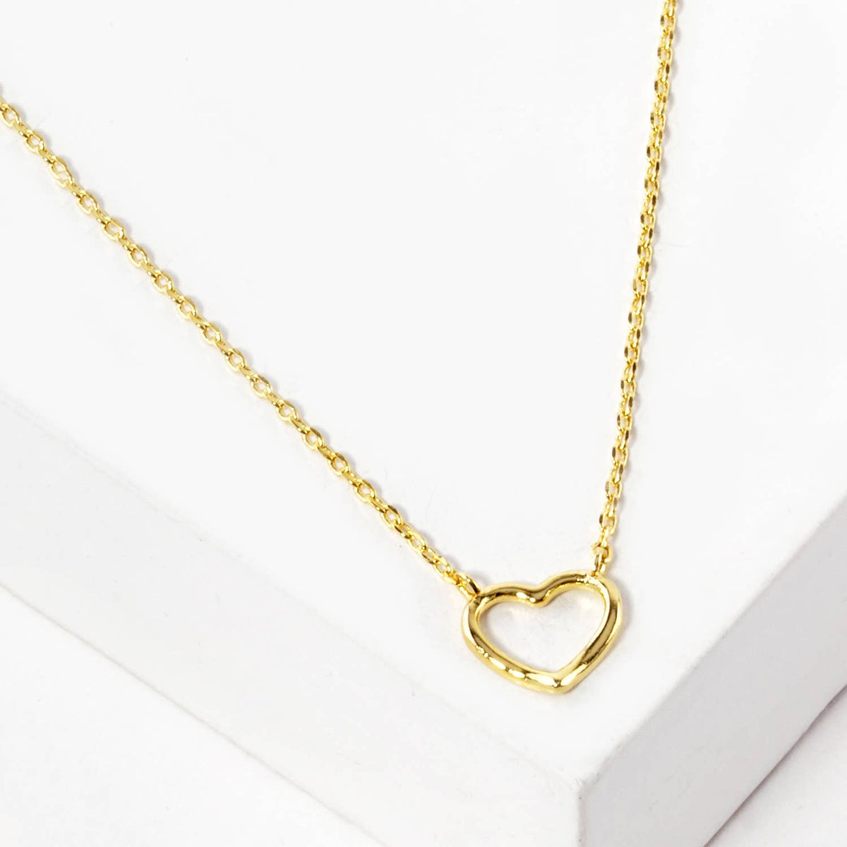 Minimalist Open Heart Pendant Necklace