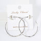 Polished Brass Delicate Bamboo Design 40mm Hoop Earrings