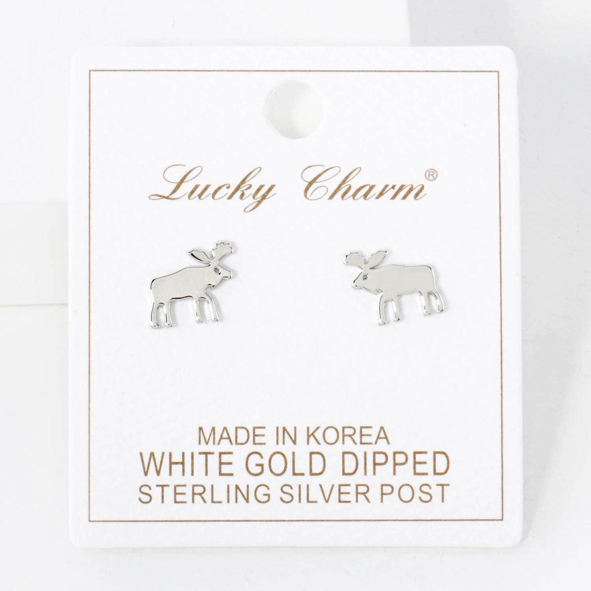 Reindeer 18K-Gold-Dipped Polished Brass Flat Stud Earrings