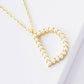 Gold Plated Pearl Initial Necklace