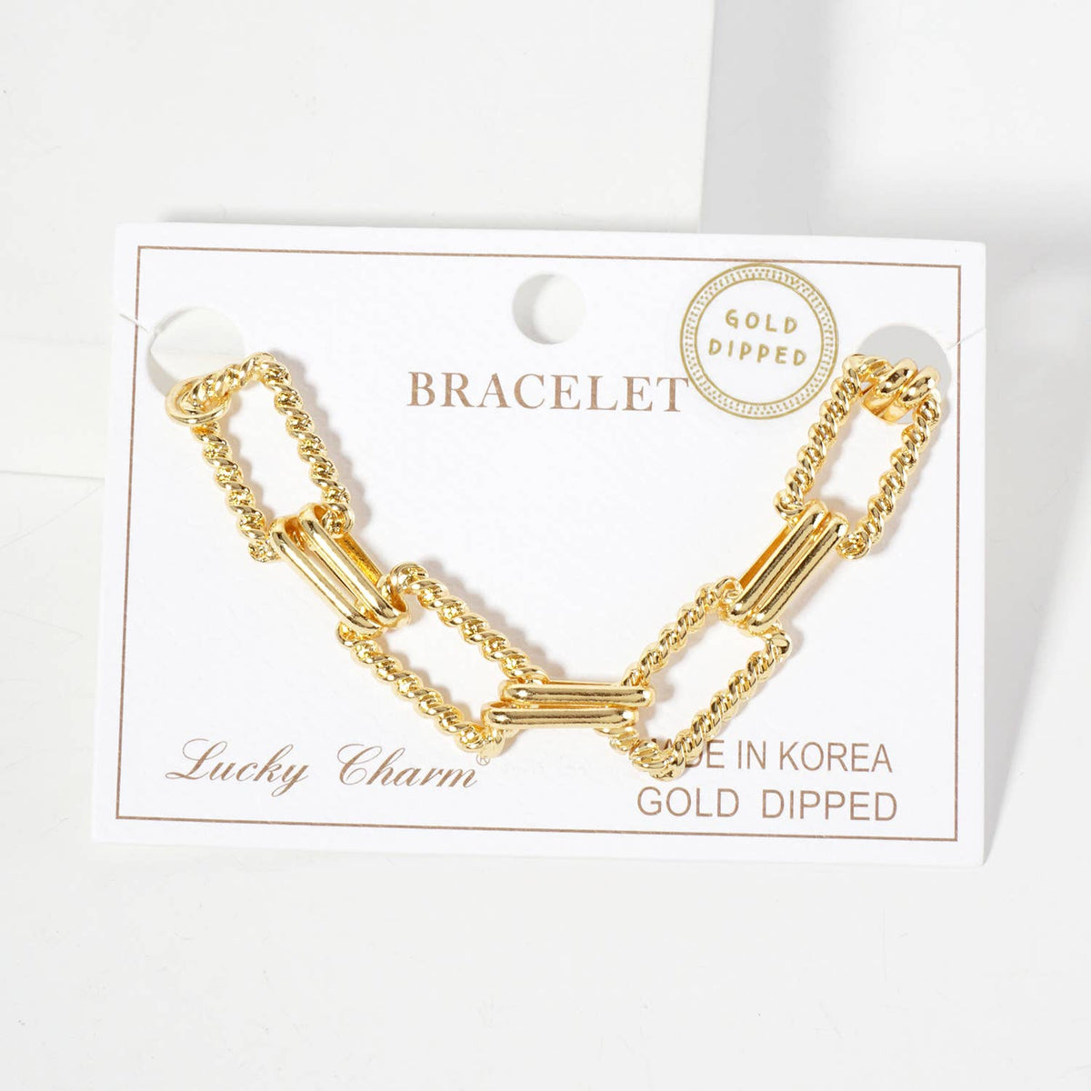 Textured U-Link Chain Bracelet