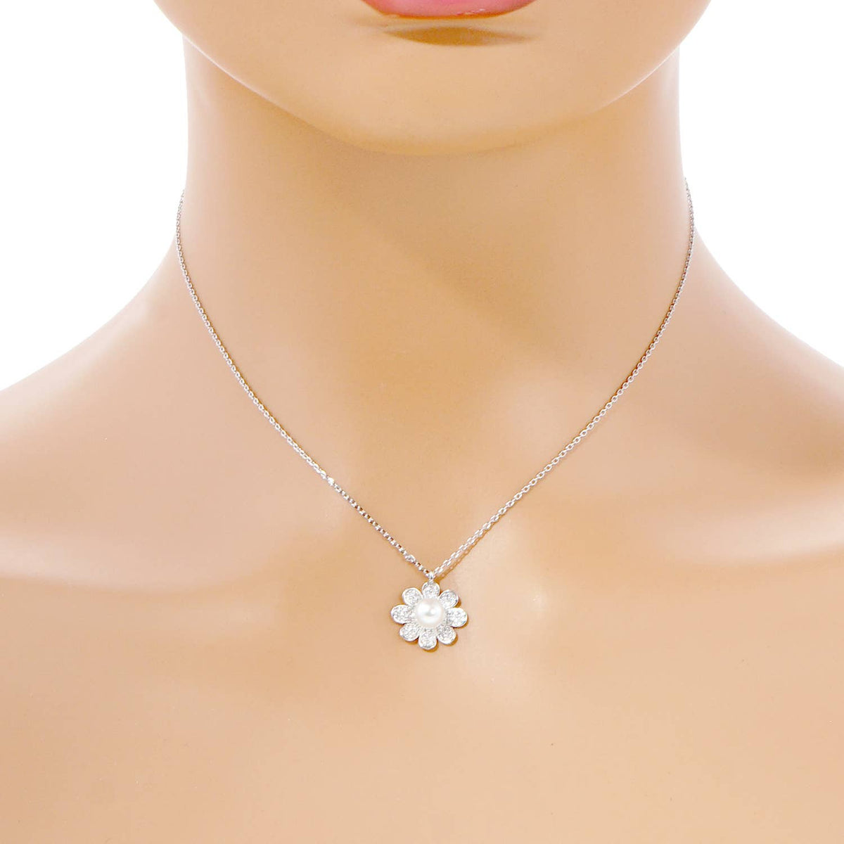 Gold Plated Freshwater Pearl Sunflower Necklace