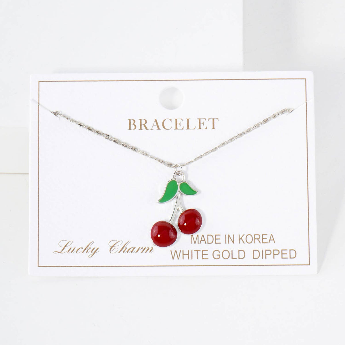 Enamel Cherry Charm Bracelet