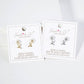 Pearl Cubic Zirconia Flower Stud Earrings / 18K Gold Dipped