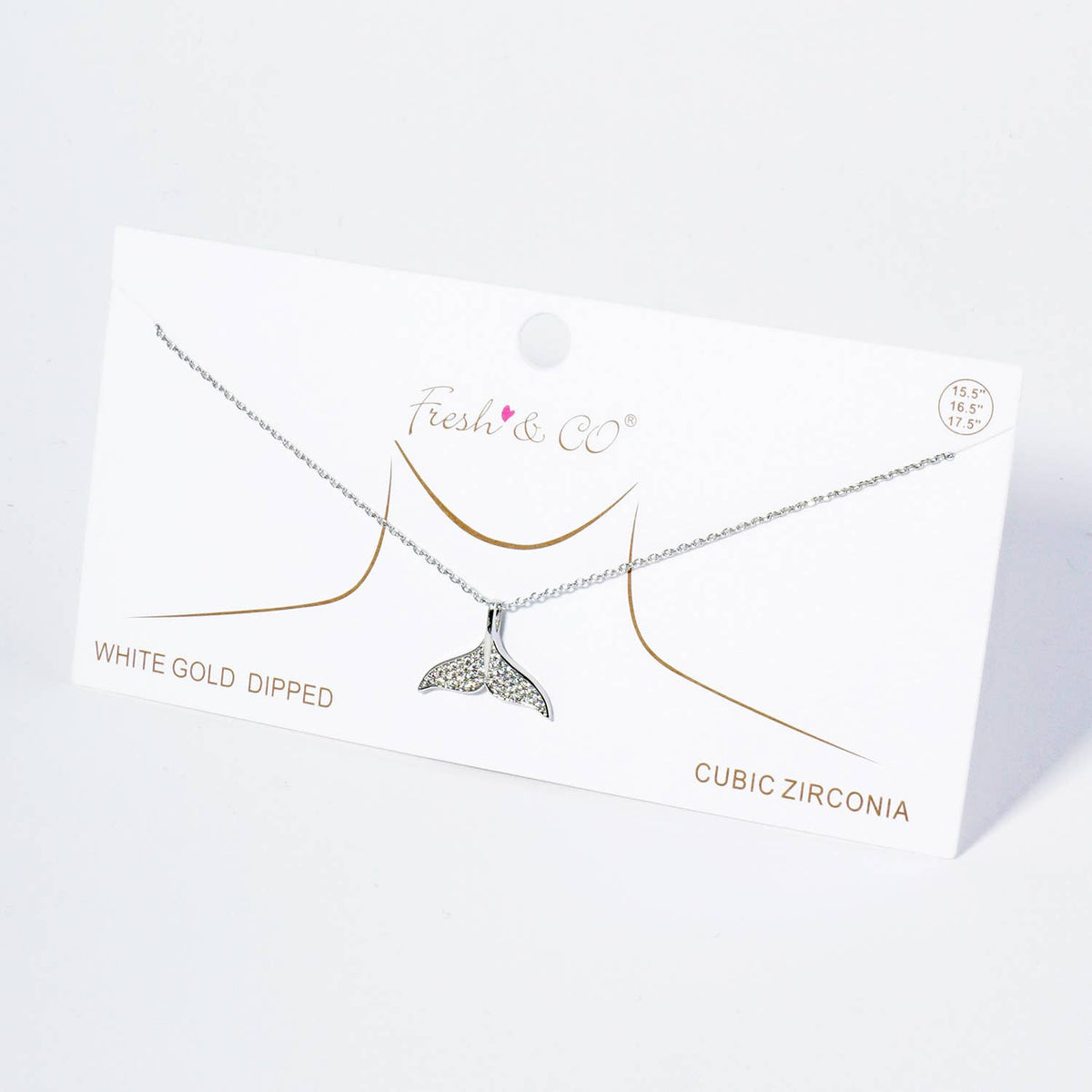 Pave-Set Cubic-Zirconia Whale Tail Pendant Necklace