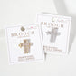 Square Cubic-Zirconia Stones Cross Brooch