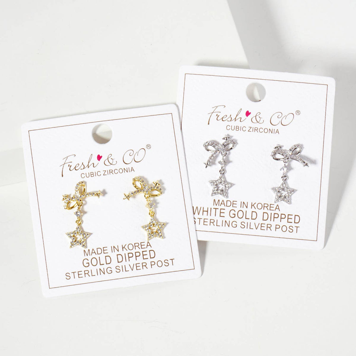 Celestial-Theme Star Drop Bow Post Earrings
