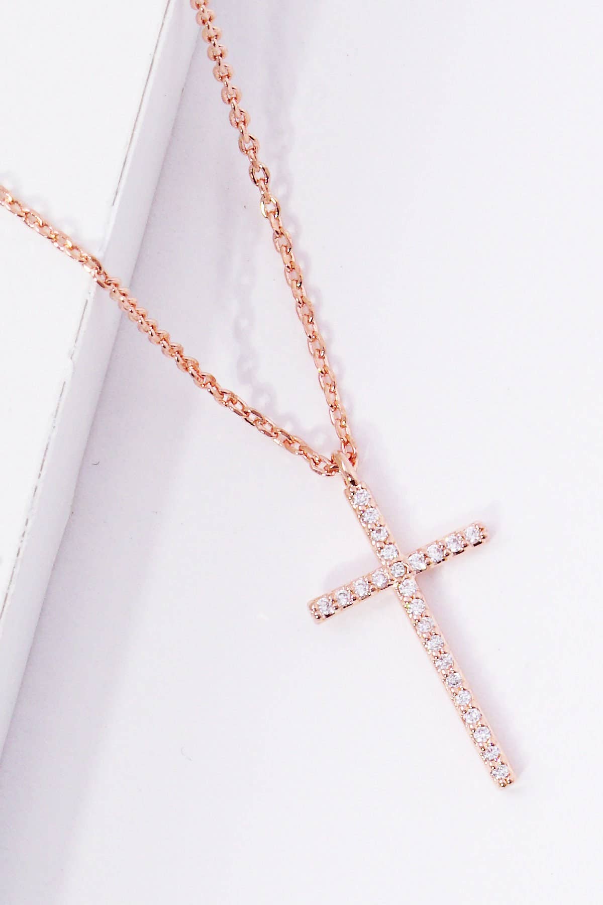 Gold Plated Cubic Filled Mini Cross Necklace