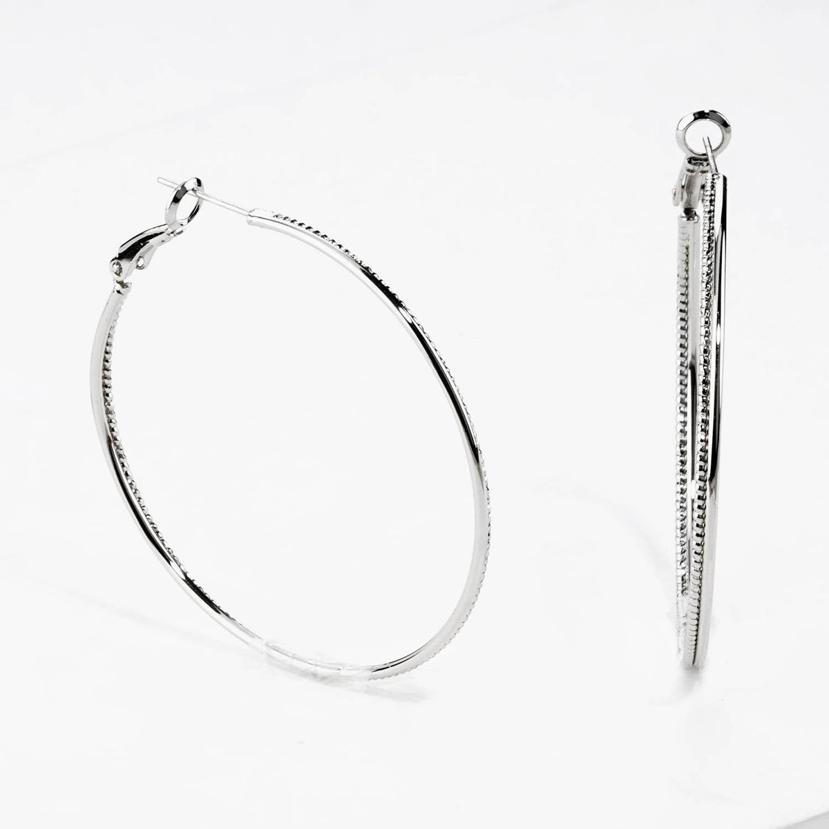 Textured Slim Hoop Earrings