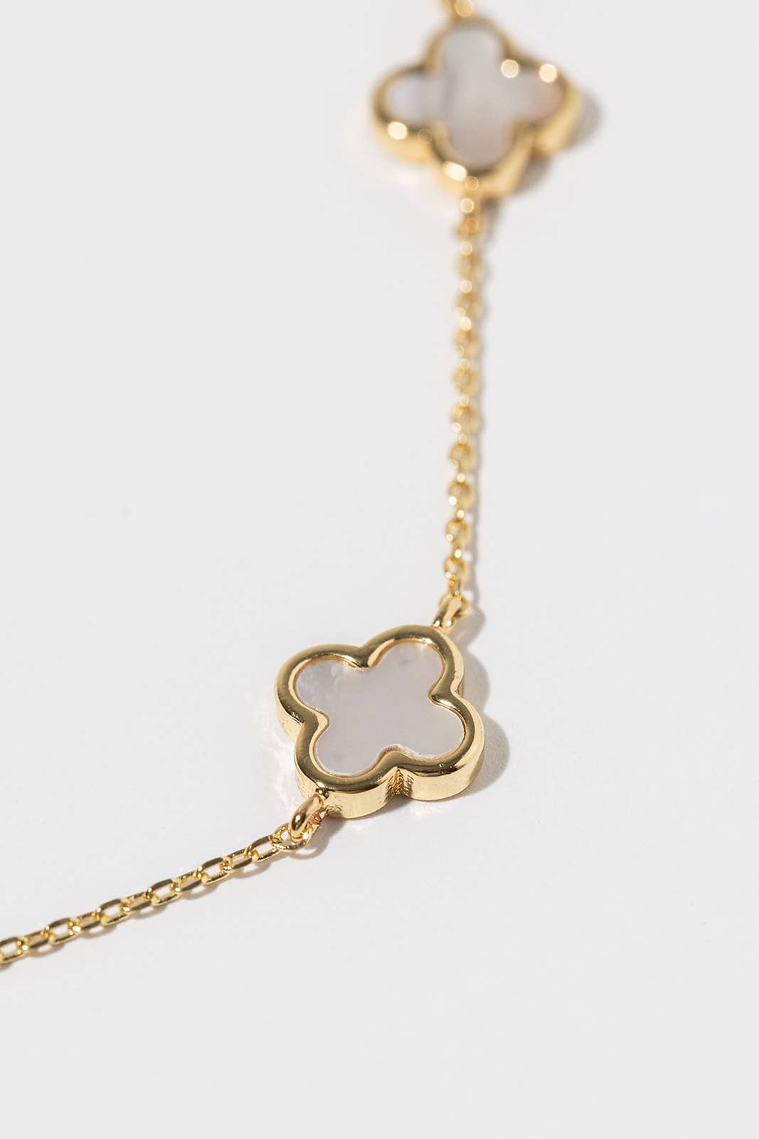 Lucky Charm Four-Leaf Clover Station Anklet - Multiple Color
