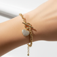 Pavé Cubic Zirconia Heart Toggle Bracelet