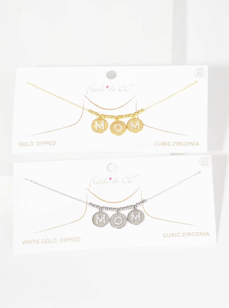 Gold Plated Mama Letter Disc Necklace