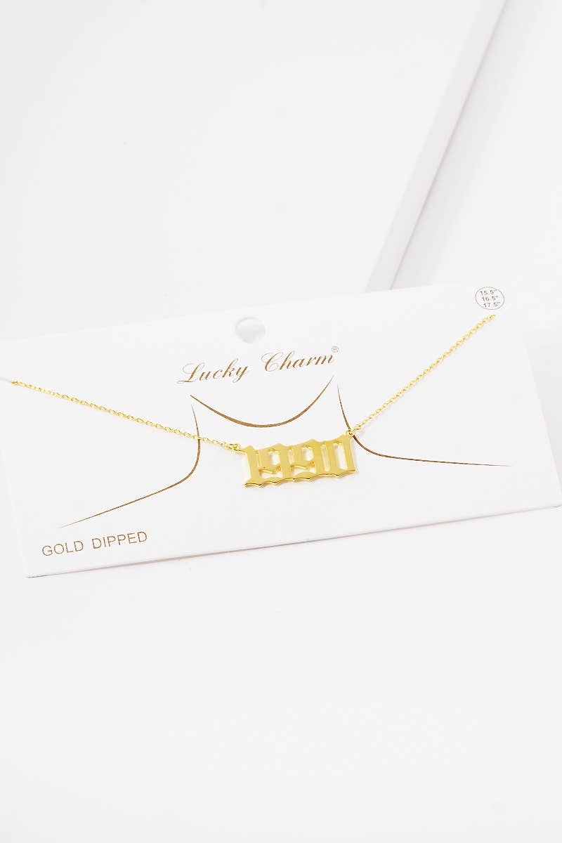 Gold Plated Birth Year Necklace